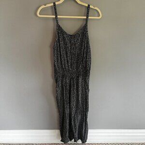 Mariloup Wolfe Romper Black & White Floral Wooden Buttons Pockets Size M